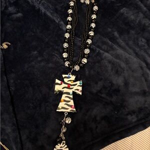 DaVinci Black and White Cross Necklace